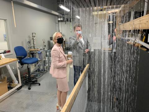 Rep. Spartz tours Delta Faucet Company’s state-of-the-art laboratory at their headquarters