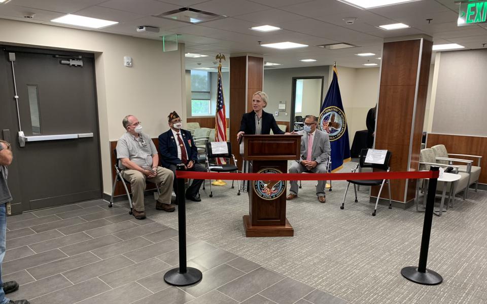Rep. Spartz speaking at Marion VA ribbon cutting