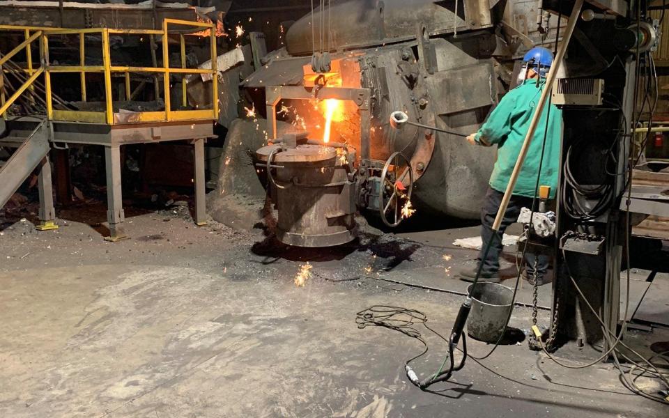 Watching production at Atlas Foundry in Marion, IN