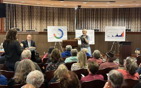 Photo of Congresswoman Spartz at a town hall meeting