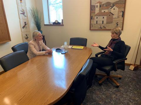 Rep. Spartz meeting with Taylor University Interim President Paige Comstock Cunningham
