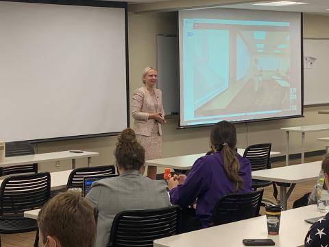 Rep. Spartz speaks to constitutional law class at Taylor University
