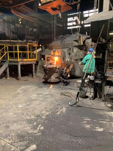 Watching production at Atlas Foundry in Marion, IN