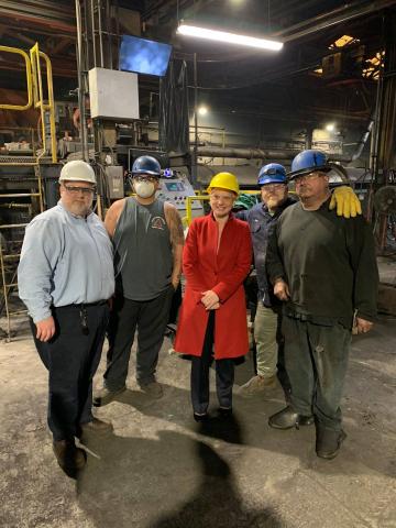 Rep. Spartz with employees at Atlas Foundry